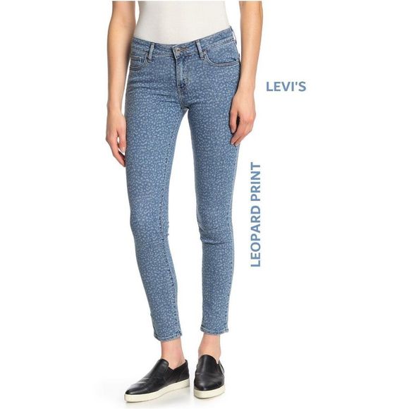 Leopard LEVI'S 711 Skinny Light Wash Mid Rise BNWT - Picture 7 of 10